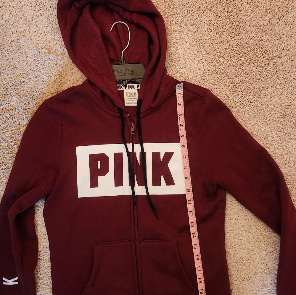 Women's Pink Burgundy Hoodie Size XSmall - Picture 4 of 5